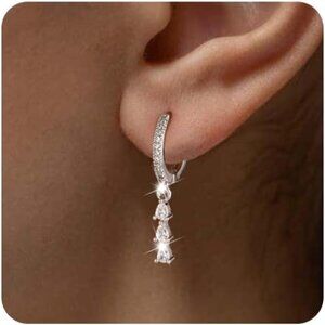 ⚡Gold Silver Dangle Earrings for Women Long Hanging CZ Hypoallergenic Jewelry